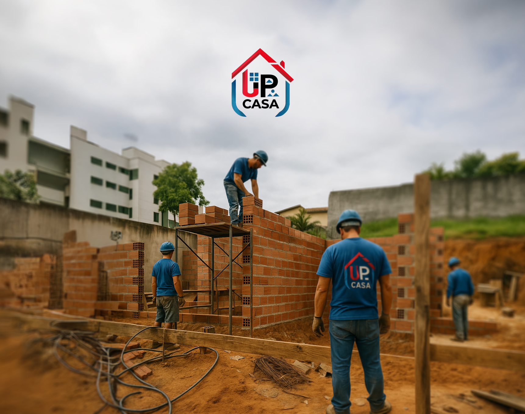 Equipe Up Casas trabalhando